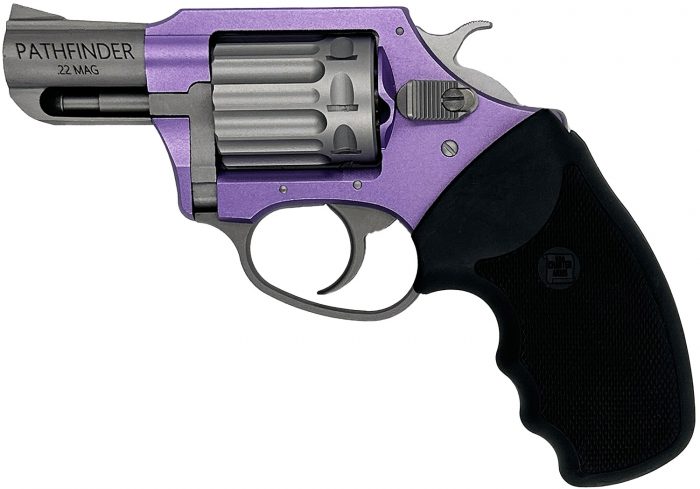 Charter Arms 52340 Pathfinder Lavender Lady Small Frame 22 WMR 8rd 2" Stainless Steel Barrel, Lavender Aluminum Frame, Stainless Cylinder, Black Finger Grooved Rubber Grip, Exposed Hammer