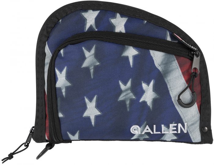 Allen 7719 Victory Auto Fit Handgun Case USA Flag Endura w/Black Trim, 1-Pocket, Knit Lining, Foam Padding & Lockable Zippers 9" x 7" Interior Dimensions