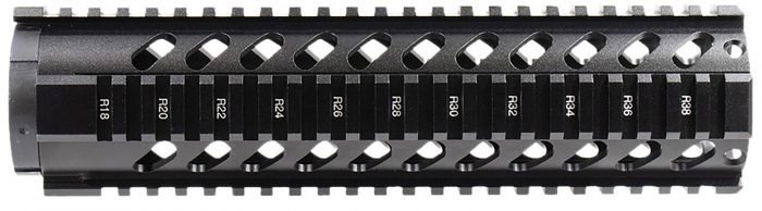 Aim Sports MT061 AR Handguard  10" Mid-Length Style Made of Aluminum with Black Anodized Finish & Quad Rail