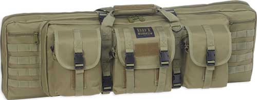 BULLDOG 37" 2 GUN TACTICAL CSE - 3 LARGE ACCESSORY POCKETS GRN