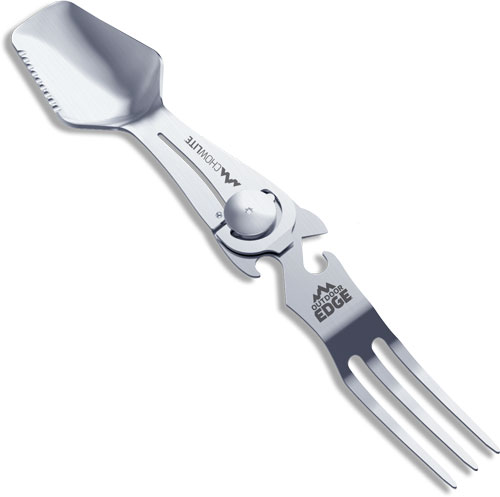 OUTDOOR EDGE CHOWLITE W/ FULL - SIZE SPOON/FORK & 3 TOOLS