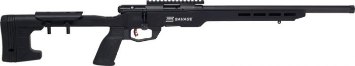 SAVAGE B22 PRECISION 22WMR 18" - HB MDT CHASSIS W/RAIL BLACK