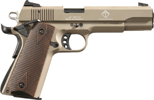 GERMAN SPORT 1911 22LR - 5" TAN/FAUX WOOD GRIPS 10RD