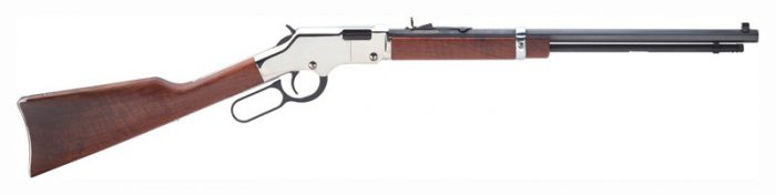 HENRY H4 GOLDENBOY SILVER - 17HMR 20" OCTAGON WALNUT