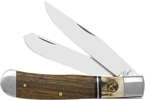 ABKT ROPER LAREDO STAG TRAPPER - 3.25" WOOD/BONE HANDLE