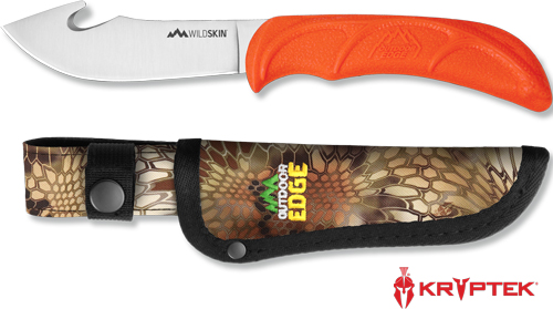 OUTDOOR EDGE WILD SKIN 4.0" - GUTHOOK KNIFE W/ MO SHEATH
